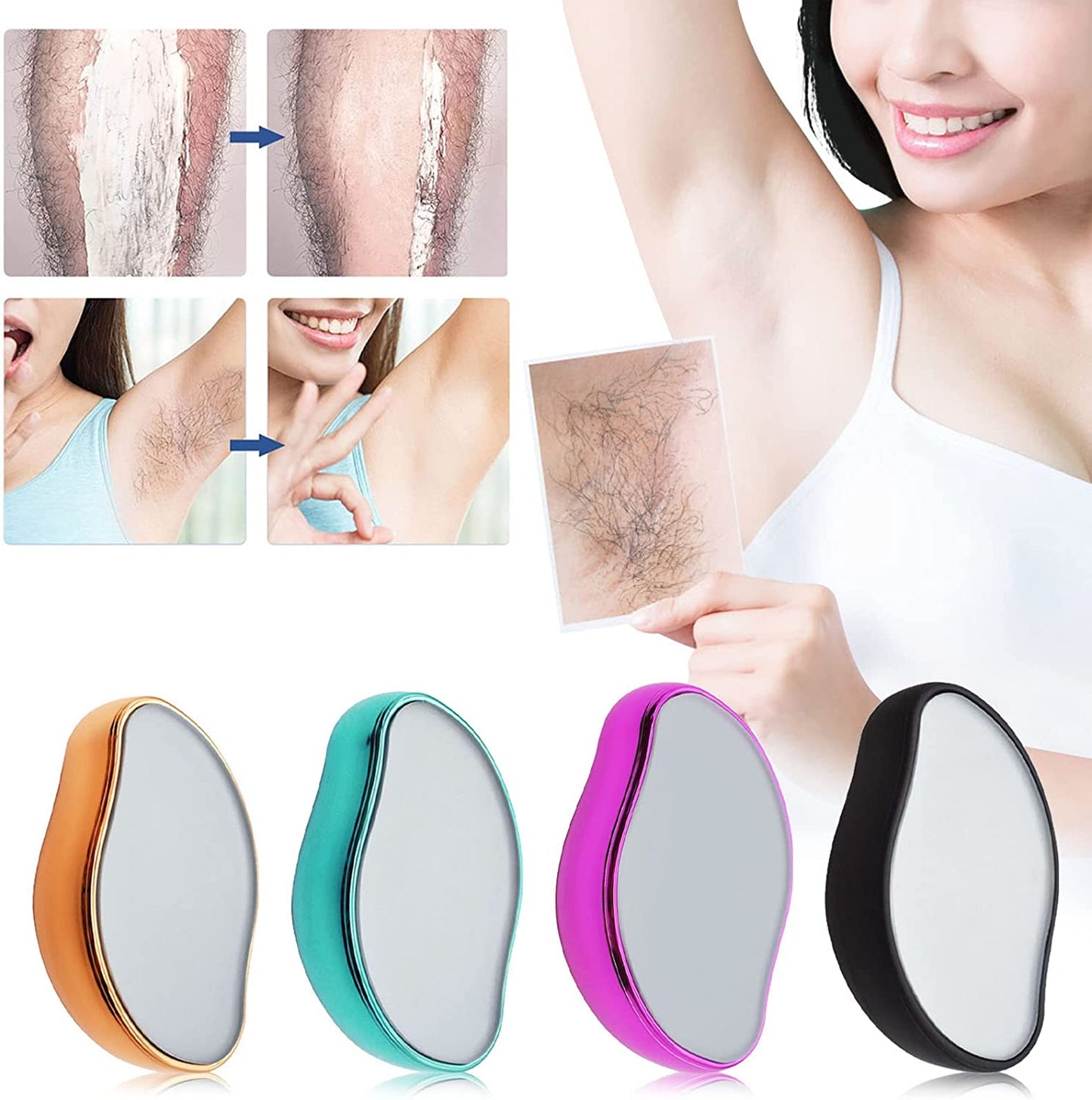 Bleame Crystal Hair Eraser – Painless Exfoliation Hair Removal Tool For Men & Women Arms Leg Back